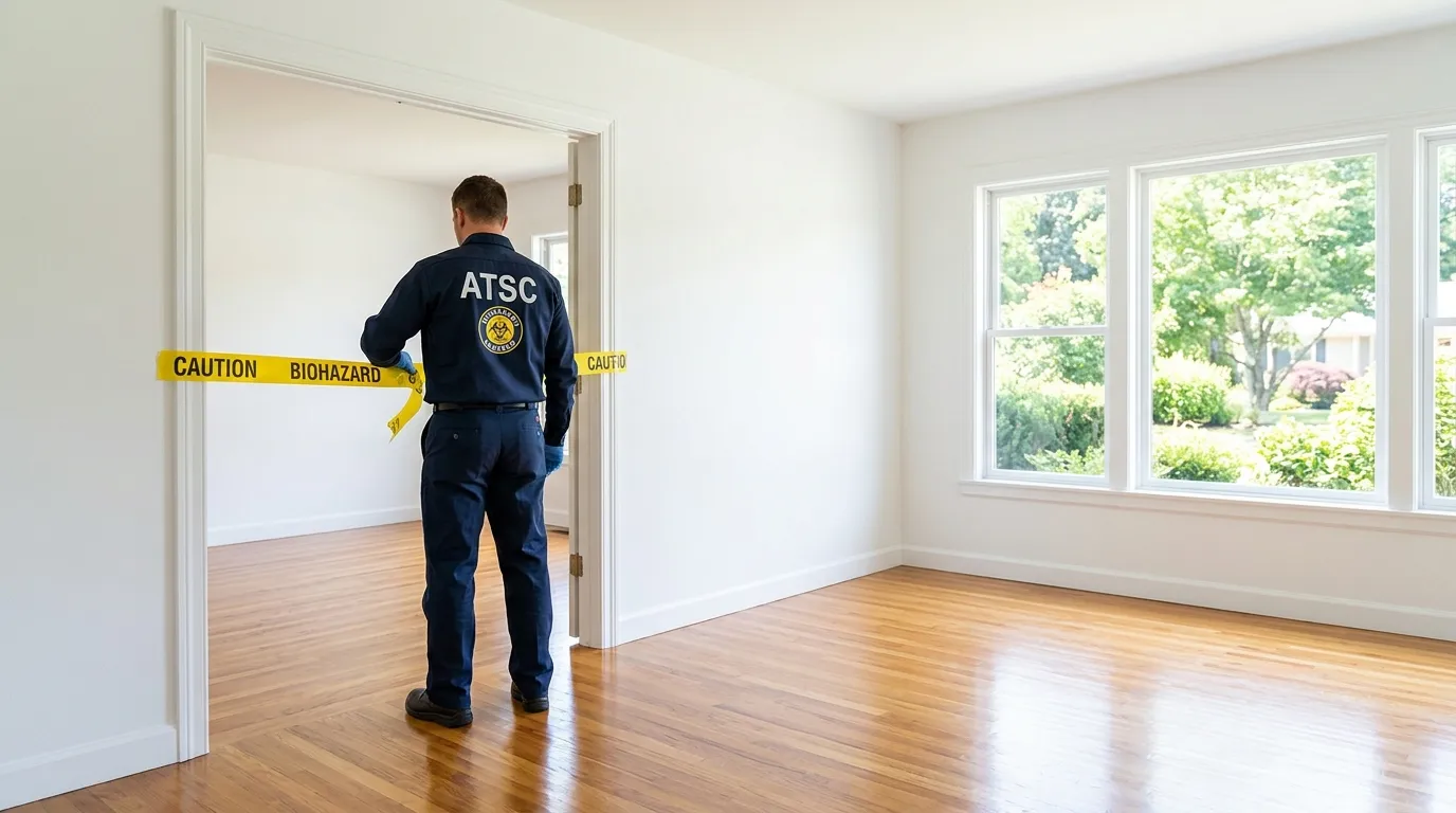 Certified biohazard cleanup crew performing Decomposition Cleanup in Clermont